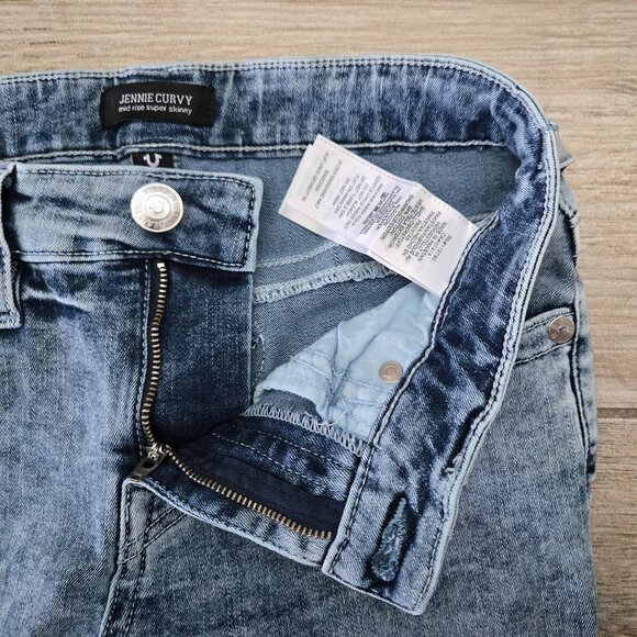 True Religion Jennie Curvy Skinny Jeans Women's Acid Wash Stretchy Shaping 27 - Picture 5 of 9